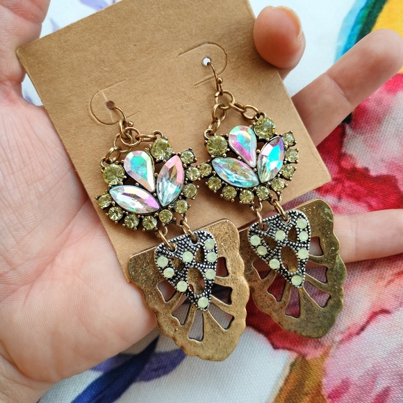 Brass Irridescent Boho Earrings - Picture 12 of 15